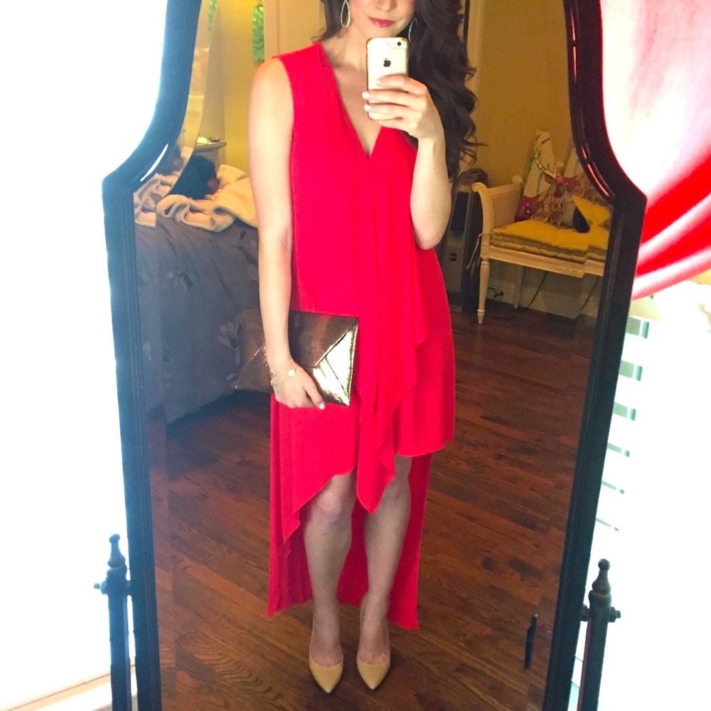 BCBGMAXAZRIA High-Low Dress - Coral